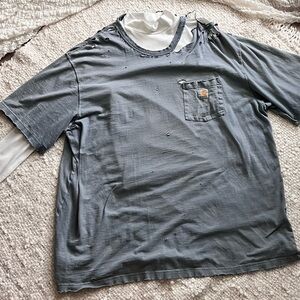 Carhartt Blue/Grey Distressed Tee